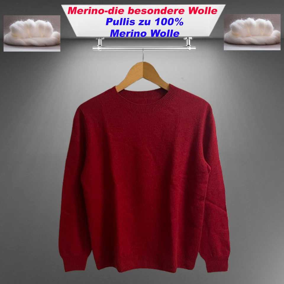 Modischer Damen Pullover 100% Merino Wolle Rundhals 38 bis 42 7 Farben Neu - Bild 3 von 4