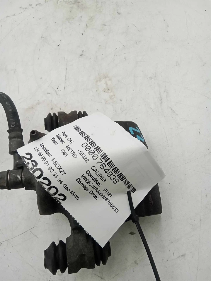 LH 89-94 Geo Metro Driver 左前制动卡钳 带软管 二手 原始设备制造商 — 第 2/4 张图片