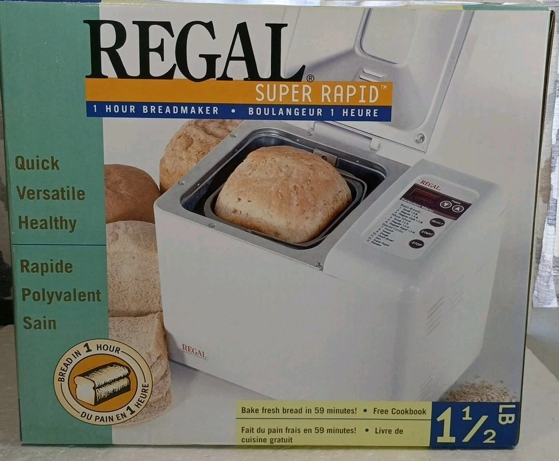 Regal Bread Maker Super Rapid 1 Hour 1.5lbs White K6731 Open Box