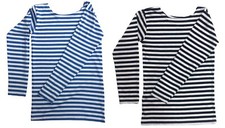 russisches Telnjaschka Langarm Top Marine Matrose Hemd  gestreift Sommer