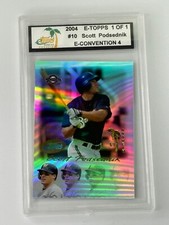 SCOTT PODSEDNIK 1/1 2004 E-TOPPS E-CONVENTION REFRACTOR BREWERS ENCASED