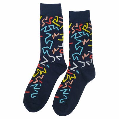 NWT Crazy Line Dress Socks Novelty Men 8-12 Black Crazy Fun Sockfly | eBay