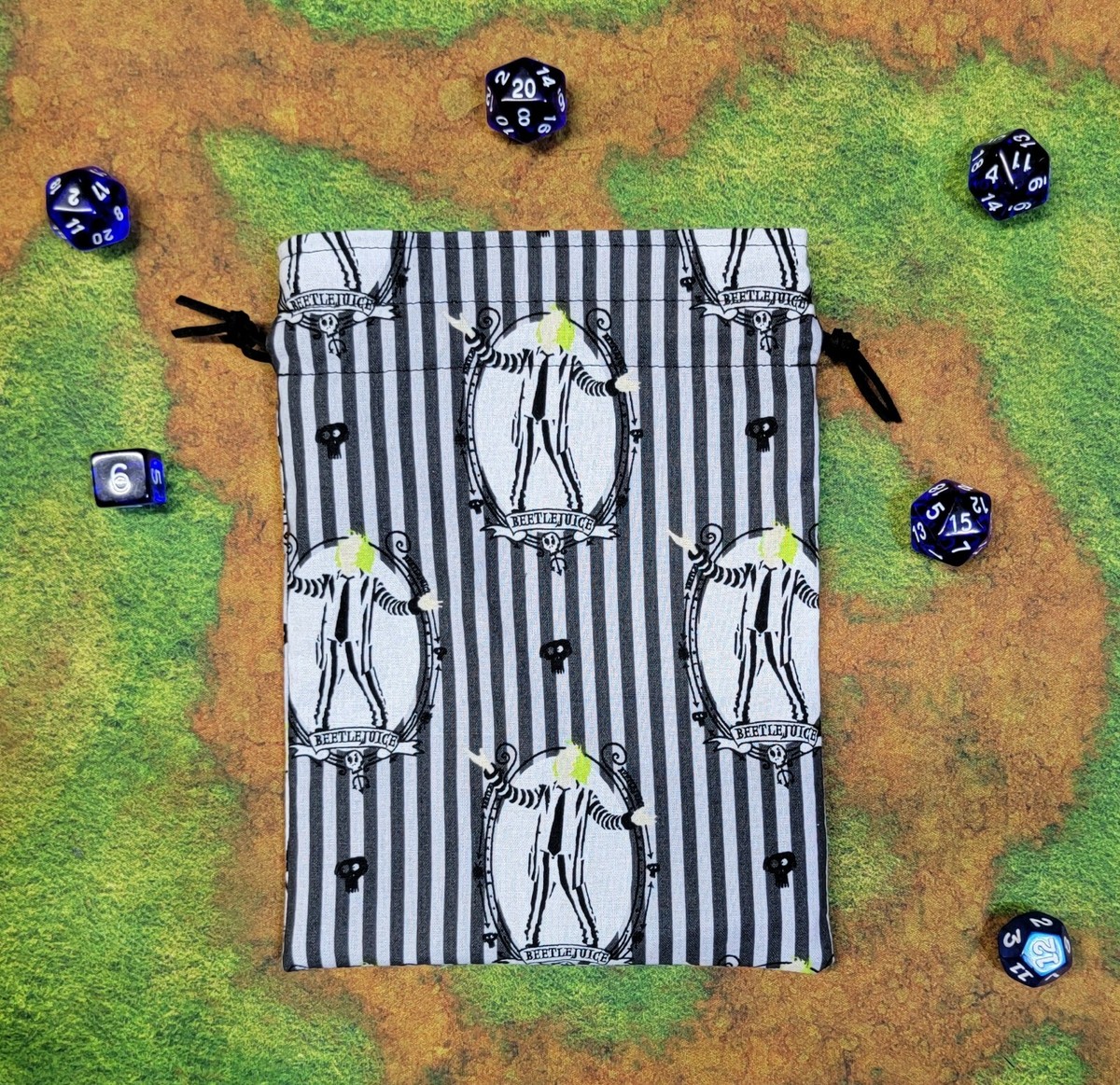 Beetlejuice Dice Bag, Card Bag, Makeup Bag