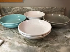 Large Pasta Bowls Set Of 2 Gray, Turquoise, White Or Speckles You Choose. New.