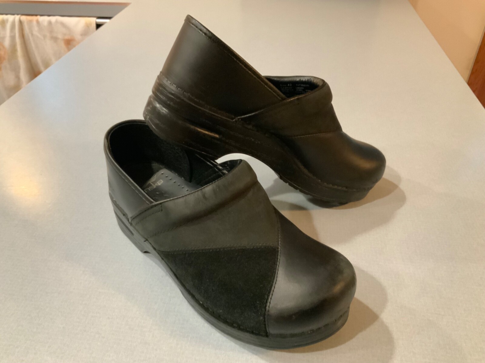 Dansko Clogs Black Suede Leather Patchwork Slip O… - image 4