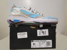 adidas Womens Purehustle 2 Elite Dripped Softball Metal Cleats White Blue Sz 9.5