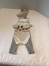 Disney's Baby Mickey Mouse 4 Piece Set One piece, Pants, Size 0-3 Months NWT