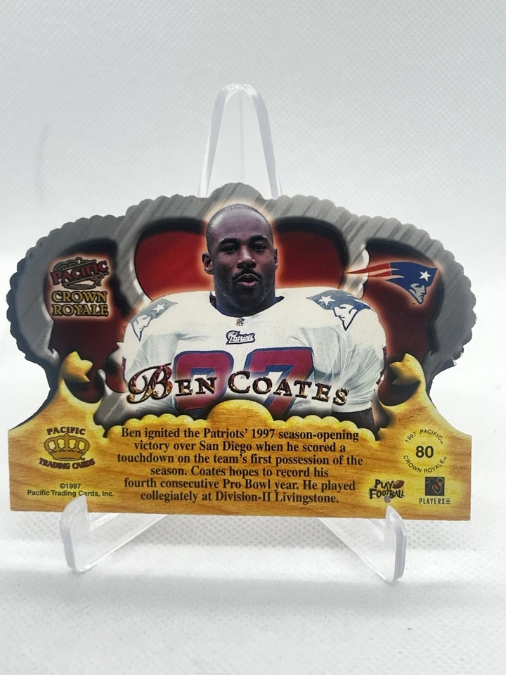 Ben Coates 1997 Pacific Crown Royale #80 Patriots - Image 4 of 4