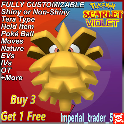 Pokémon Scarlet and Violet   Shiny Pineco   W/ Best 6IV Customizable