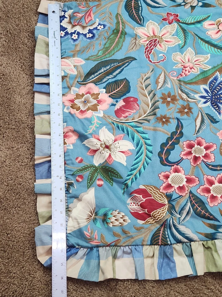 Almohada vintage EURO Sham Denton Mills floral a cuadros volantes elegante ¡IMPRESIONANTE! Foto 2 de 4