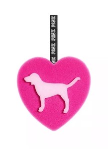 Victoria S Secret Pink Dog Loofah Heart Shaped Bath Sponge Two