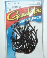 gamakatsu octopus hooks size 5/0  25 per pack 02415-25 value pack