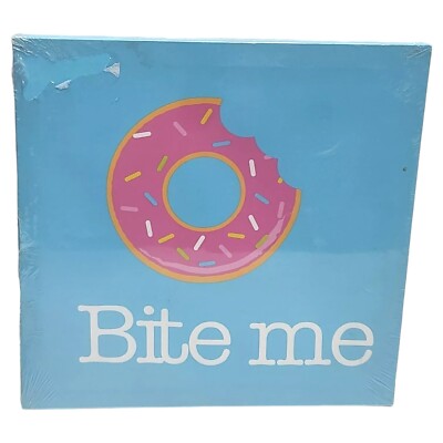 Pink Donut Bite Me Quote Canvas Wall Art Home Decor 