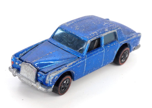 Hot Wheels Rolls Royce Silver Shadow Redlines SUPER RARE Mattel 1969 Blue