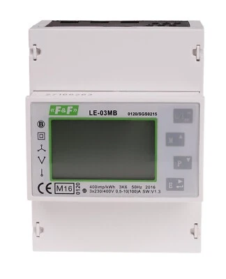 F&F LE-03MB Stromzähler Dreiphasig MID 2x Wege 4x Quadranten MODBUS RTU RS-485 - Bild 1 von 4
