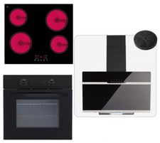 PKM Set Risparmio Autark Set Fornelli Incasso Forno + Piano Cottura + Cappa Nero