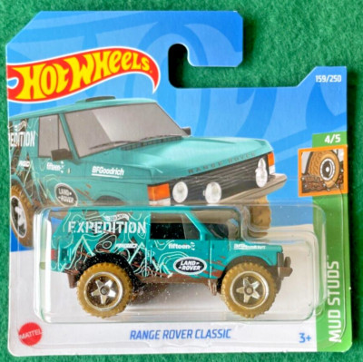HOT WHEELS RANGE ROVER CLASSIC GREEN MUD STUDS 4/5 MINT SHORT CARD 140