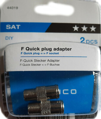 Vivanco F Quick Schnell Adapter Verbinder F Stecker - F Buchse 2 Stück    44019