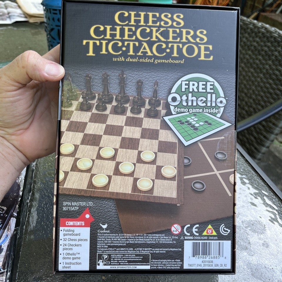 Chess Checkers Tic-Tac-Toe With Dual Sided Gameboard and Free Othello ...