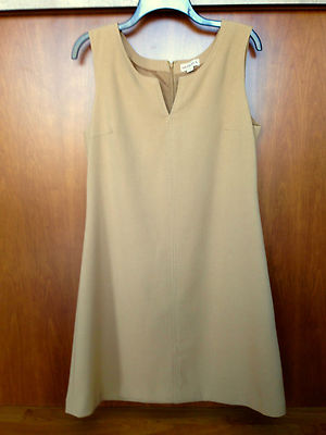 NWOT Merona Collection Multi Season Tan Sleeveless Fully Lined Dress Sheath 12