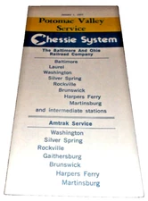 JANUARY 1977 CHESSIE SYSTEM POTOMAC VALLEY SERVICE PUBLIC TIMETABLE