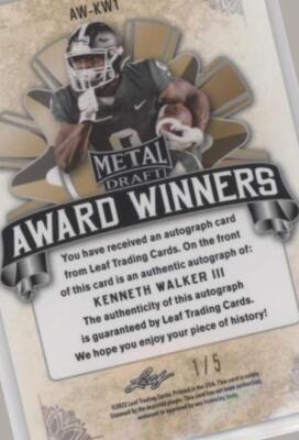 2022 Leaf Metal Draft Kenneth Walker III #AW-KW1 for sale | eBay