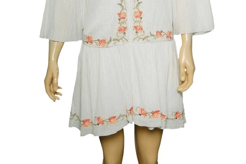 Joie Jarette Dress S 6 Women's Casual Embroidered Ivory Cotton Mini NEW 44382 - Picture 4 of 7