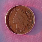 1906 P  Indian Head Penny ANACS Good 4 Damaged .