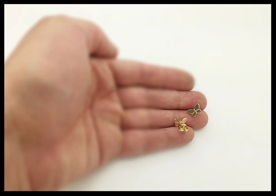 Pendientes Mariposas Oro Amarillo 18k, Regalo Amor Foto 2 de 4