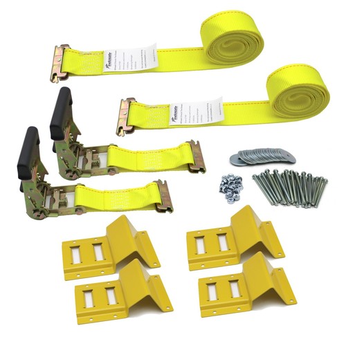 Wheel Chock Tie Down Strap Kit for Trailer ATV RZR UTV Tie Down Strap, 2 Wheels - Picture 2 of 10