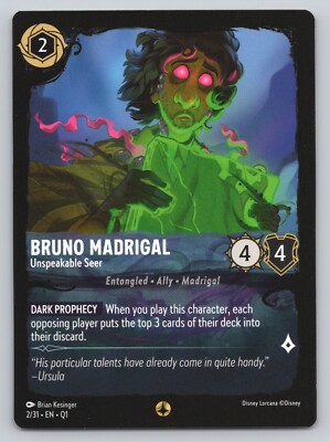 Disney Lorcana - Bruno Madrigal - Unspeakable Seer 2/31 Illumineer's Quest -z228