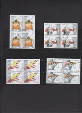 4 Laos 4er Blocks Mi.Nr. 1251 - 1254 " Olympia - Albertville " Gestempelt
