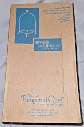 Pampered Chef Simple Additions Appetizer Plate Caddy Silver Item #2072 NIB
