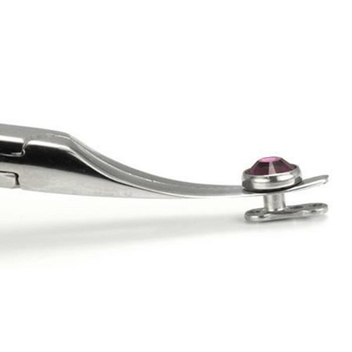 Surface Anchor 5.5" 1.2mm hole Thin Micro Dermal Steel Forceps Piercing Tool - Picture 2 of 6