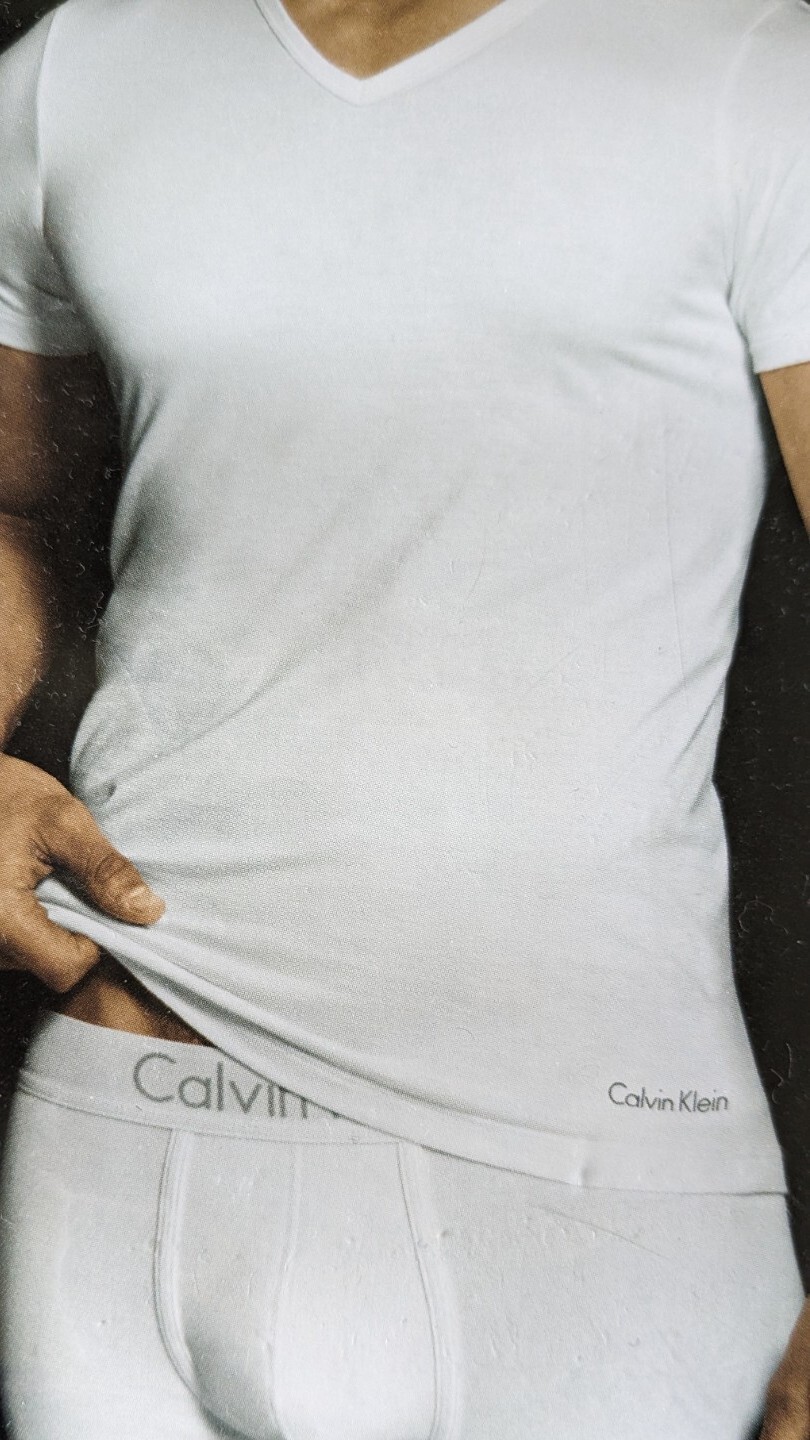 CALVIN KLEIN MEN'S 100COTTON UNDERSHIRT 4PACK SLIM FIT V NECK SIZE S White/Grey eBay