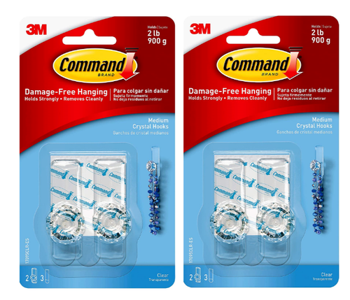Command Clear Medium Kristallhaken 2 Pfund beschädigungsfrei 2 Knopfhaken 3 Streifen 2 Stück - Bild 1 von 5