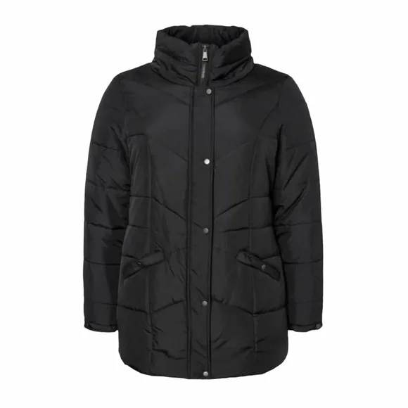 ASOS JUNAROSE Black Beauty Puffer Coat Size 0X New With Tags