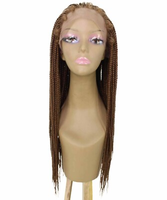 LUXLUXE Layla Straight 27.5'' Long 4X4 Hand-Tied Lace Braid Wig, Copper Blonde