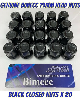 Alufelgenmuttern schwarz Bimecc x 20 UNF Jaguar E Type XJ XJ40 X350 X308 X300 XK 