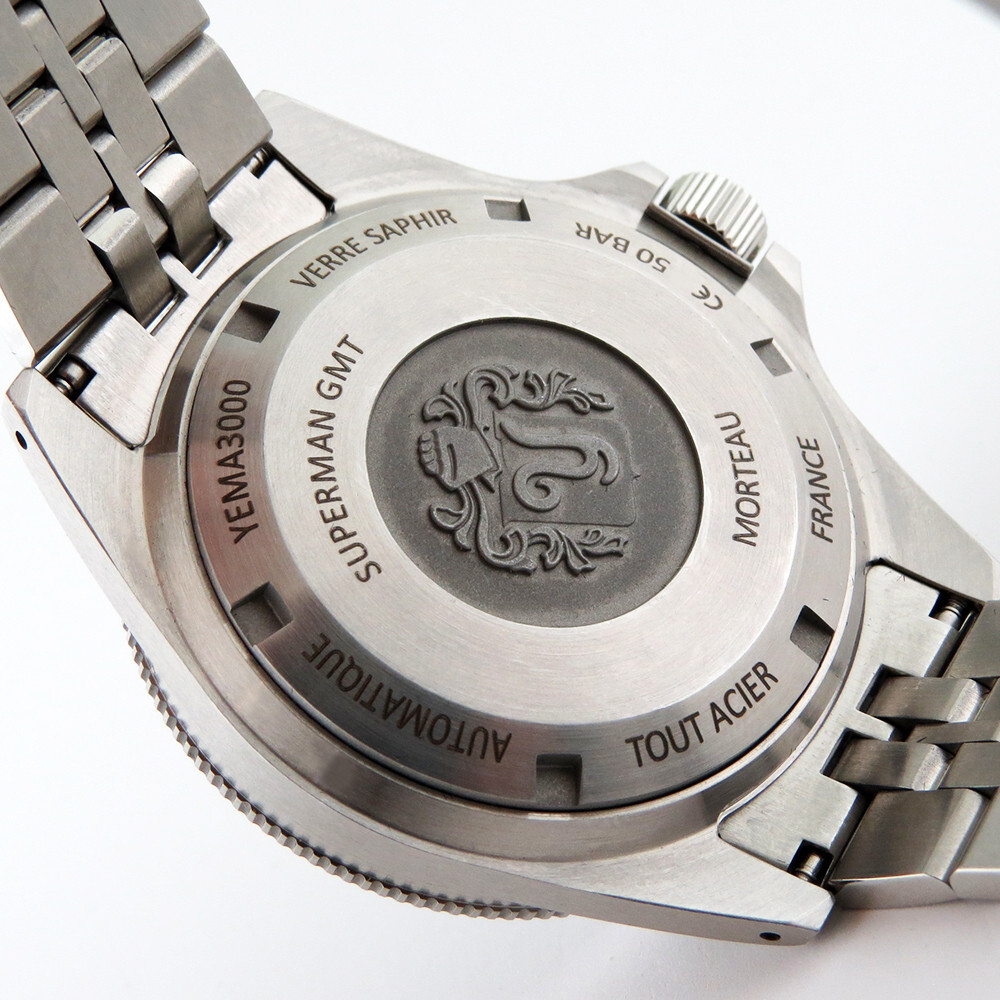 YEMA Superman 500 GMT Automatic White & Red Bezel YGMT23B41