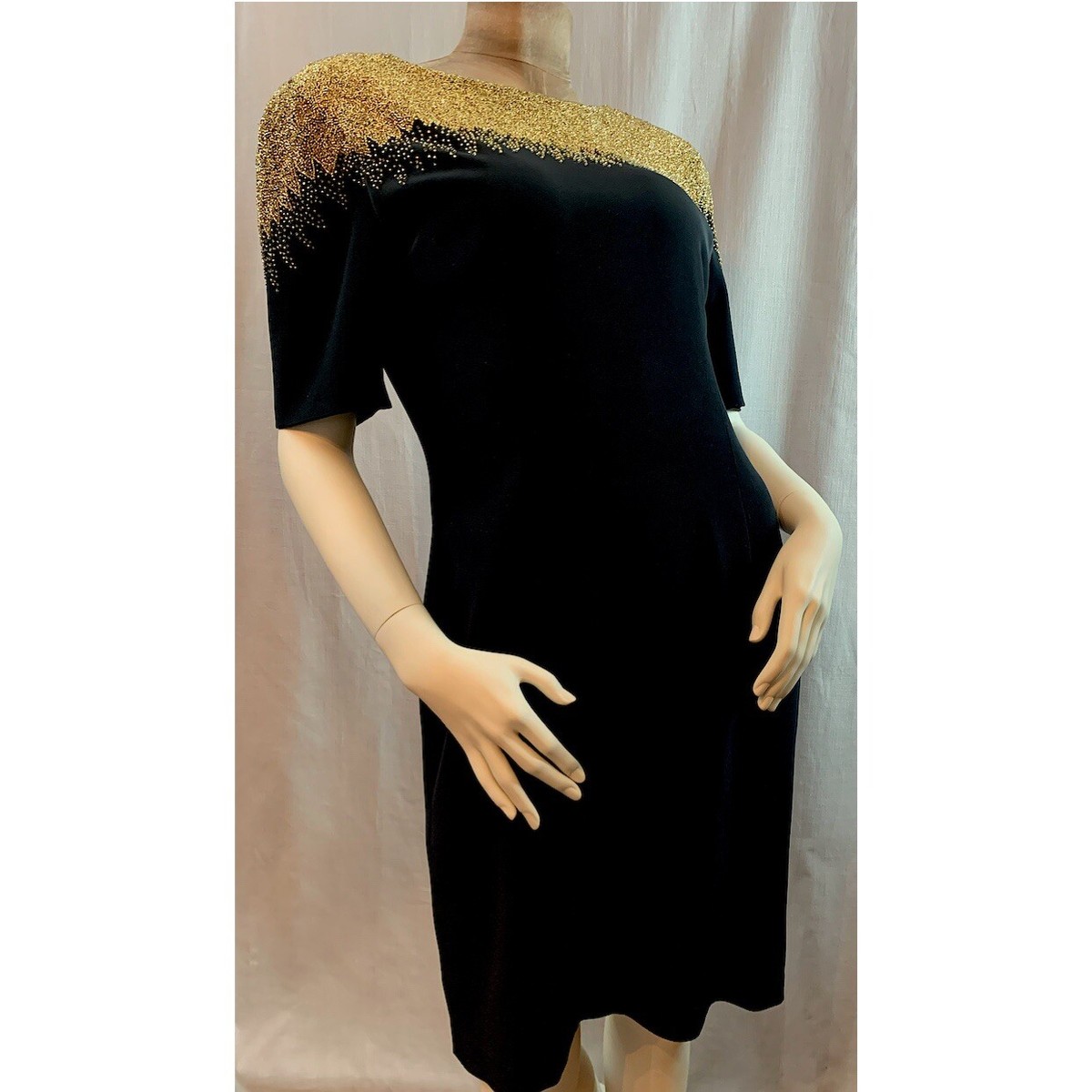 slim fit dress slacks Oleg Cassini Ombre Gold Sequin Gown main image 1