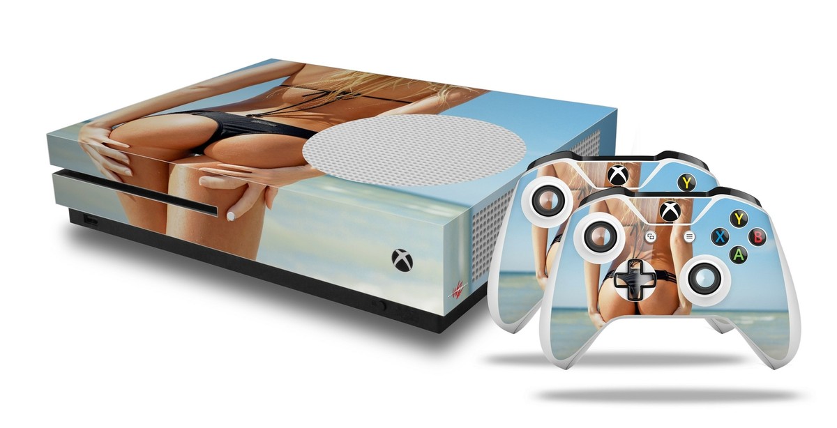 Skin for XBOX One S Console Controller Kayla DeLancey Black Bikini
