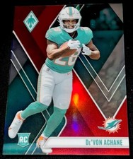 2023 PHOENIX FOOTBALL DE'VON ACHANE ROOKIE RED Holo RC #130! SP #’D 208/250!!