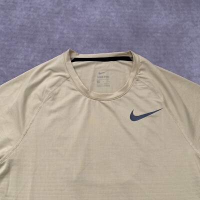 Nike Pro Dri Fit Shirt Size S Short Sleeve Yellow Performance