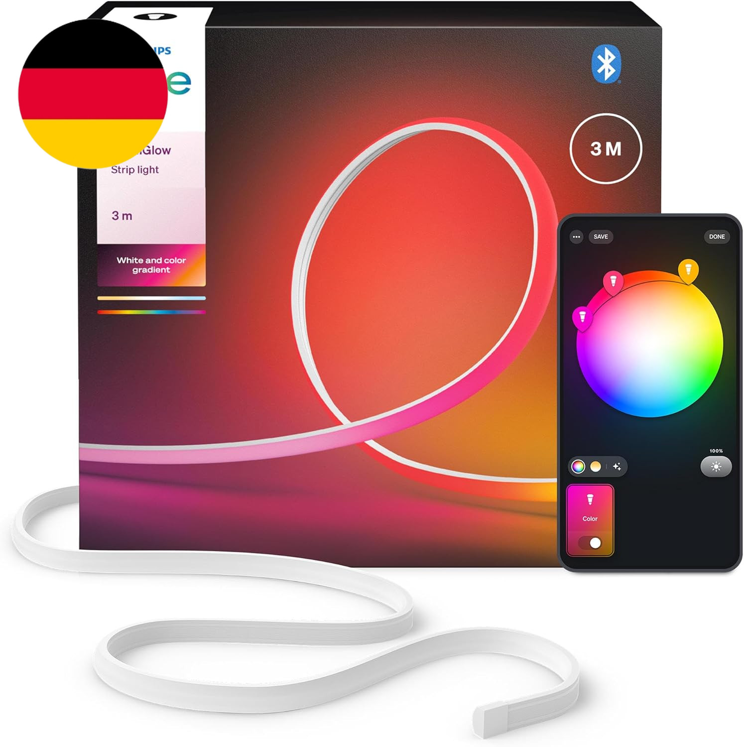 Philips Hue Omniglow 3M Mikro Led-Lightstrip, 2700 Lm Lichtband, Farbige LED Str