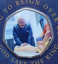Westminster 50p Shaped Carded Coin King Charles III Long To Reign Over Us