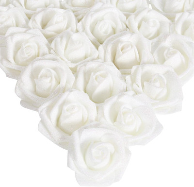 Glitter Roses,25Pcs Gold Roses Artificial Flowers Fake Rose with Stem for DIY We