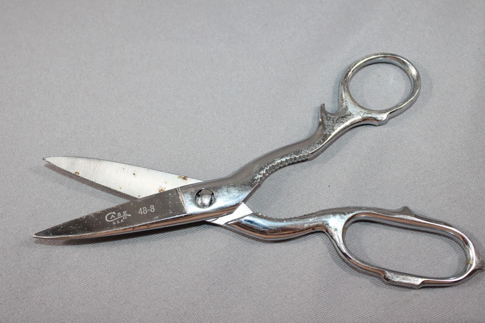 Vintage Case XX Scissors Sportsman’s 8" Shear With Leather Sheath 48-8