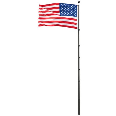 Uimoso 30 ft Telescopic Aluminum Flagpole Kit with Heavy-Duty Design