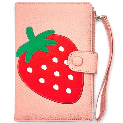 Strawberry Wallet Passport Holder | Kawaii Faux Leather Cutecore Travel ...